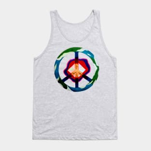 Peace Sign with Geometric Design Tank Top